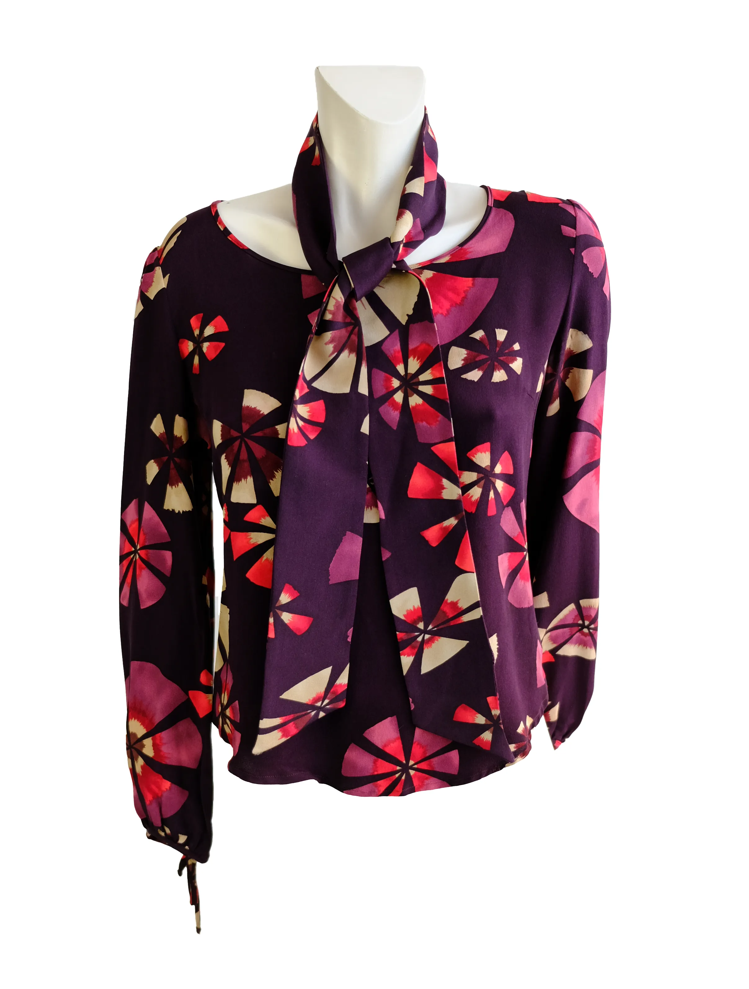Liberty Vintage Printed Top with Matching Tie, UK8-10