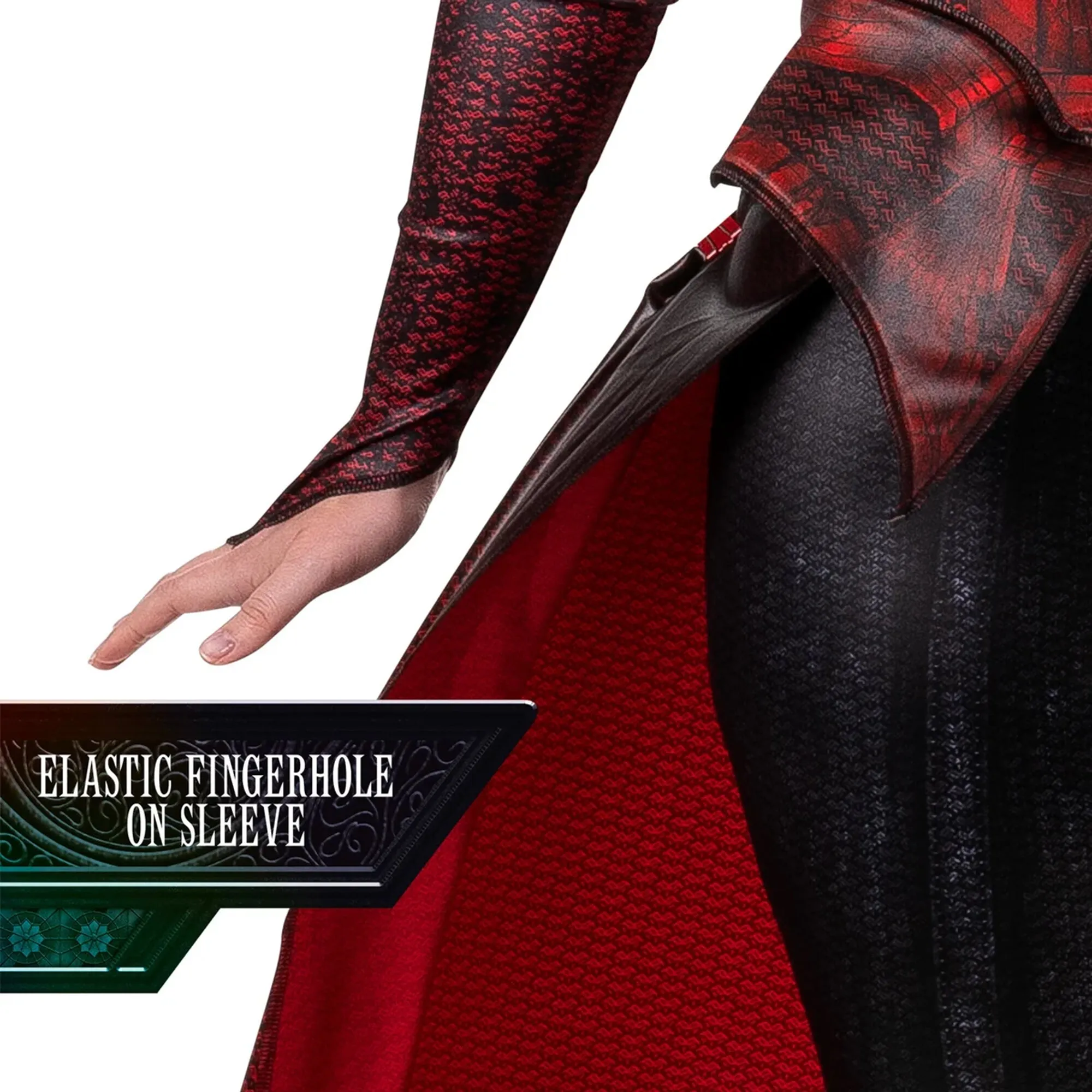 Marvel Dr. Strange Scarlet Witch Costume for Adults, Red and Black Bodice