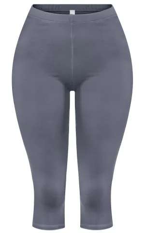 Mid-Rise Capri Leggings - Charcoal