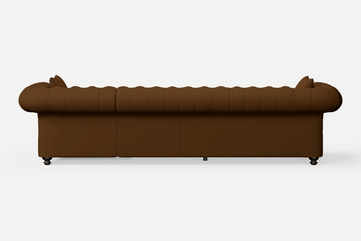 Pesaro 4 Seater Right Hand Facing Chaise Lounge Corner Sofa Walnut Brown Leather