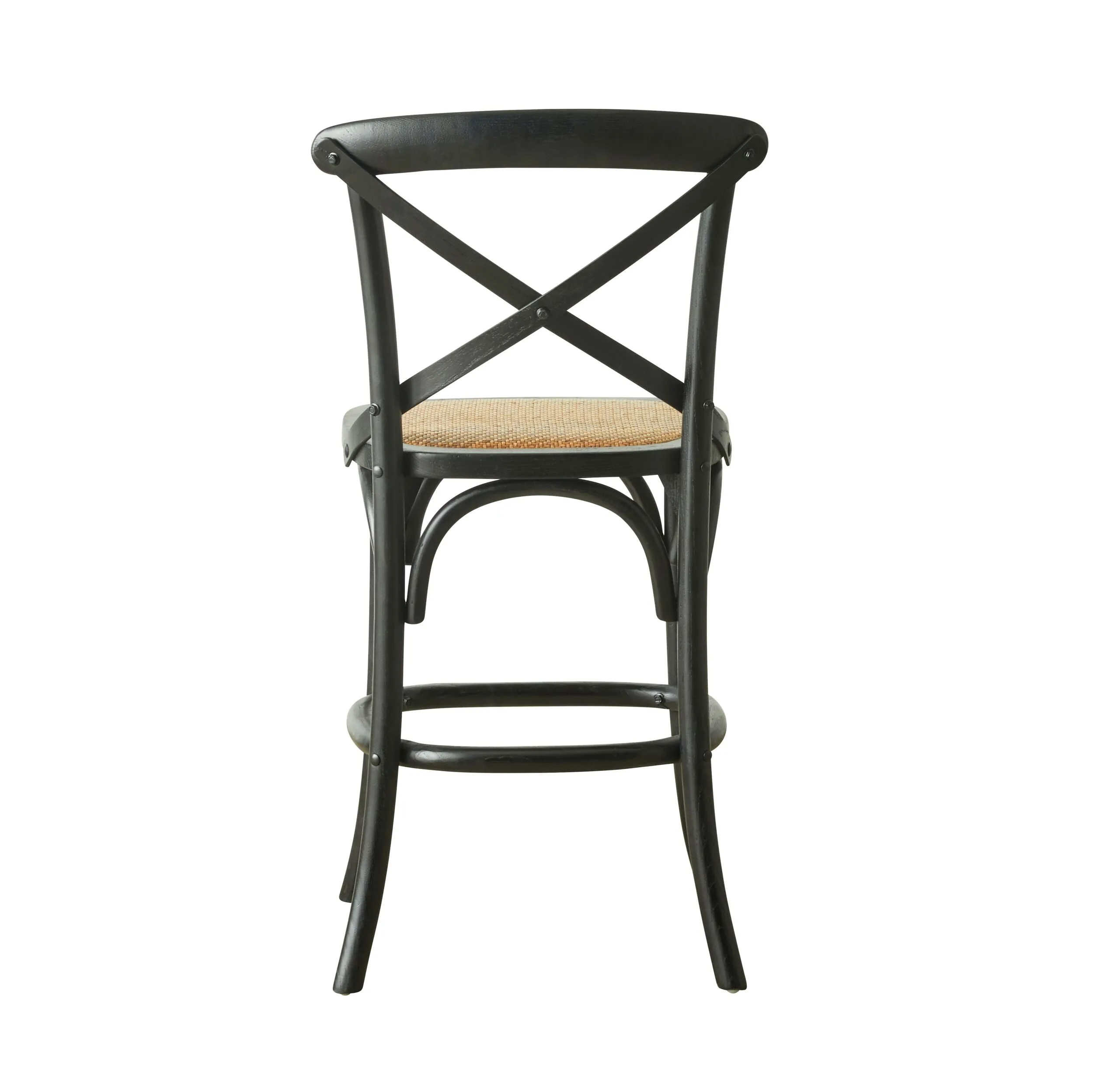 Provincial Cross Back Dining Stool Black