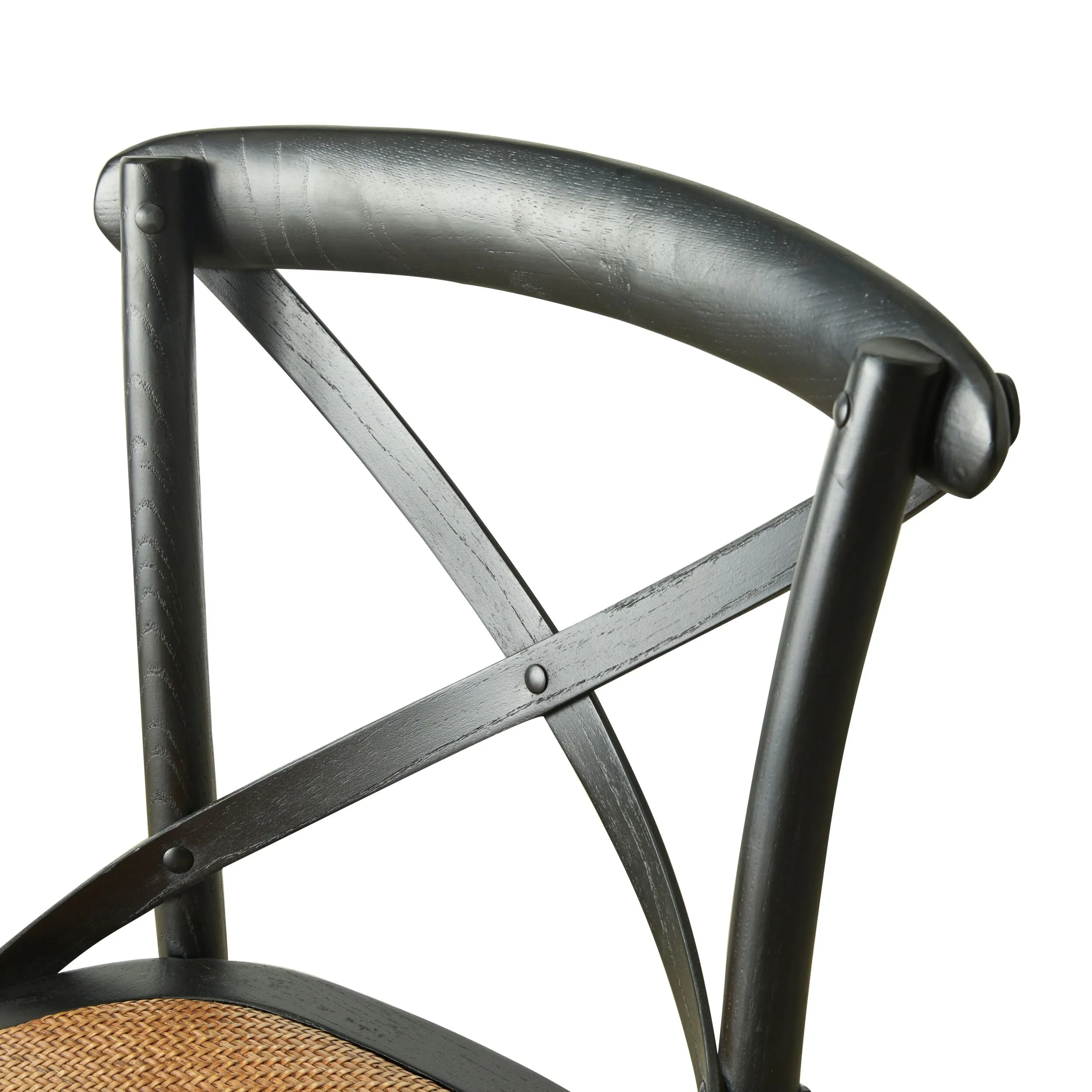Provincial Cross Back Dining Stool Black