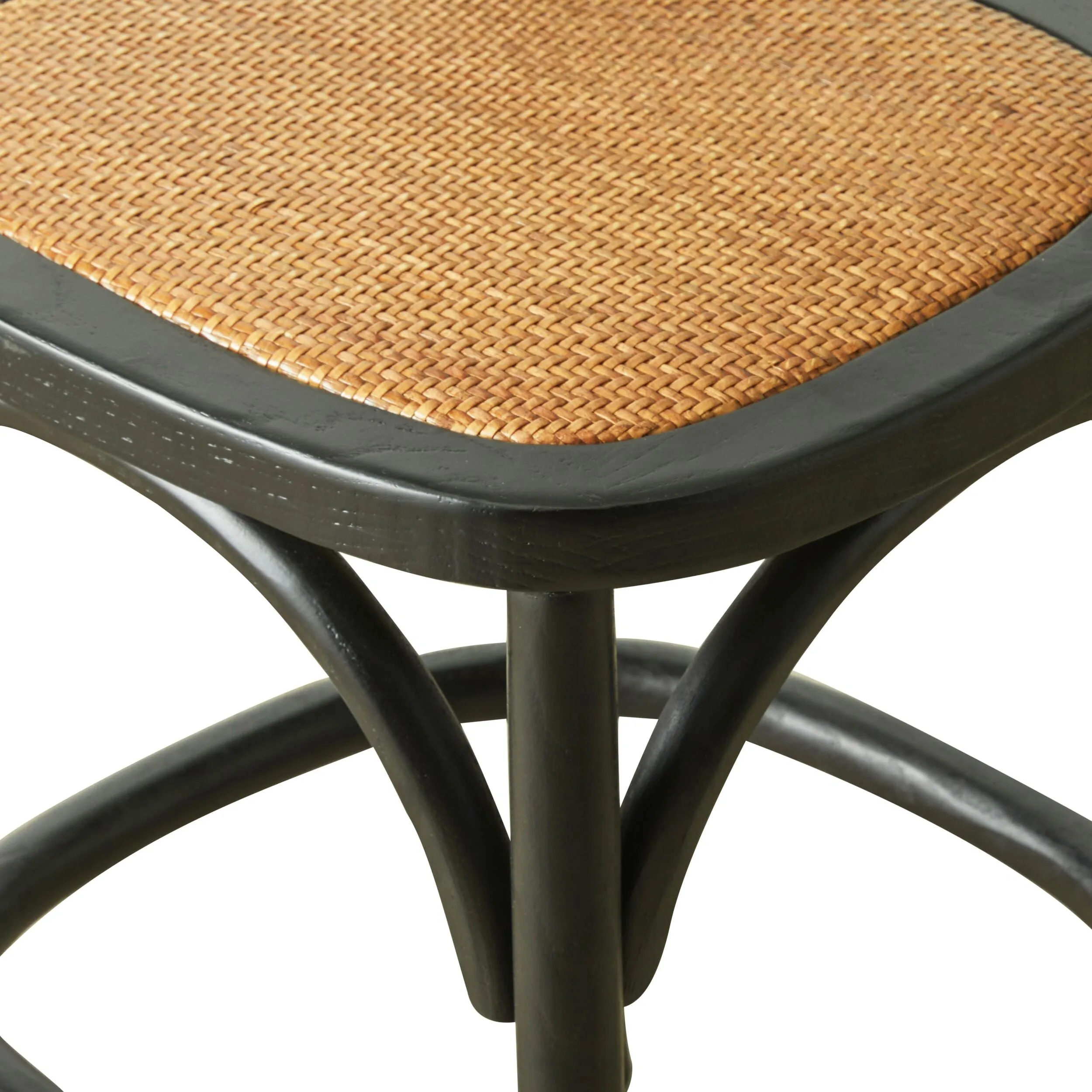 Provincial Cross Back Dining Stool Black