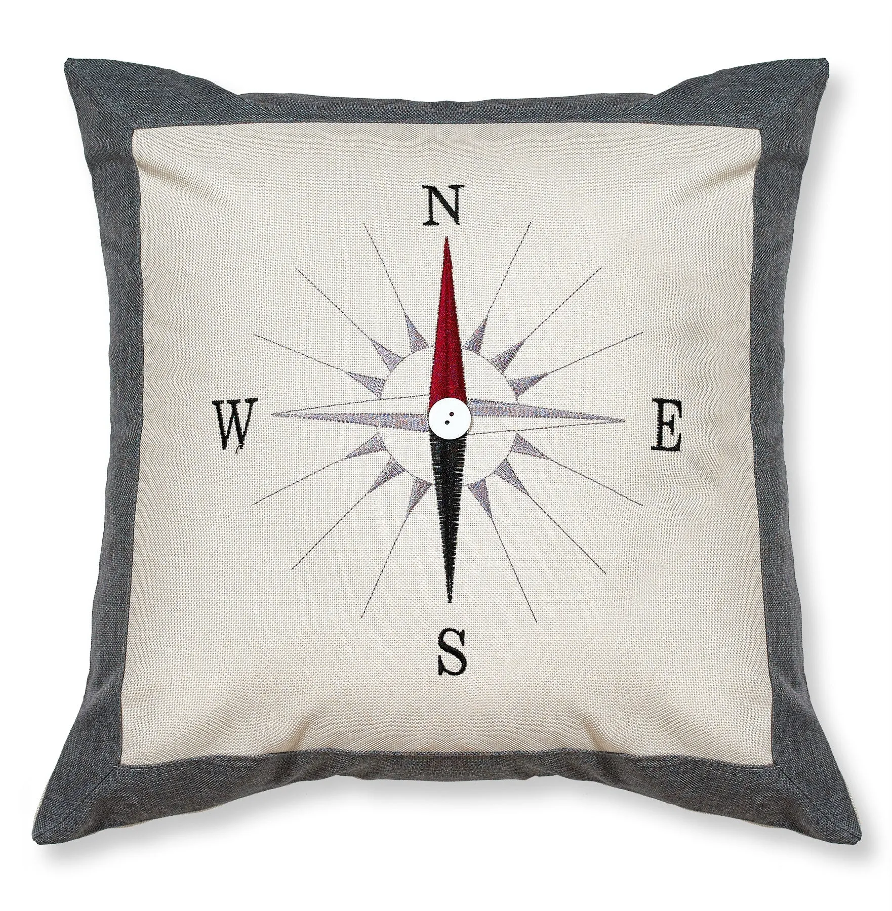 Rosetta Classic Embroidered Compass Decorative Throw Pillow Covers
