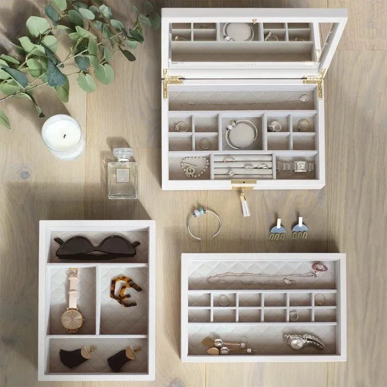 Stackers Orchid White Leather Jewellery Box Set3 75457