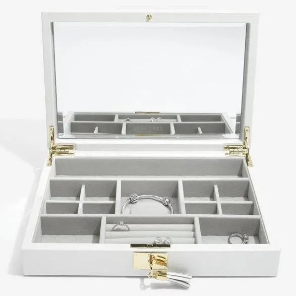 Stackers Orchid White Leather Jewellery Box Set3 75457