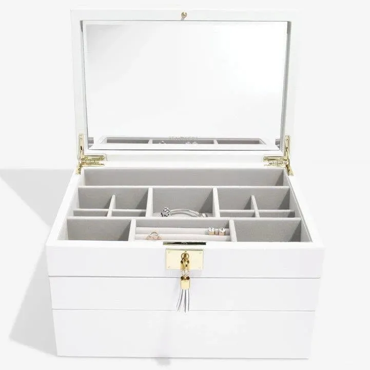 Stackers Orchid White Leather Jewellery Box Set3 75457