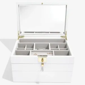 Stackers Orchid White Leather Jewellery Box Set3 75457