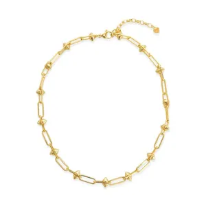 Studded Paperclip Necklace ANK503GD