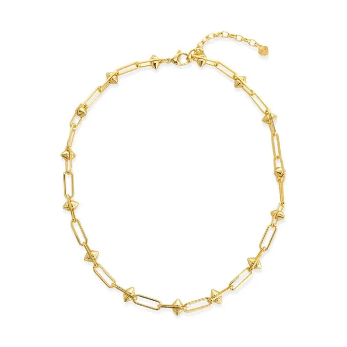 Studded Paperclip Necklace ANK503GD
