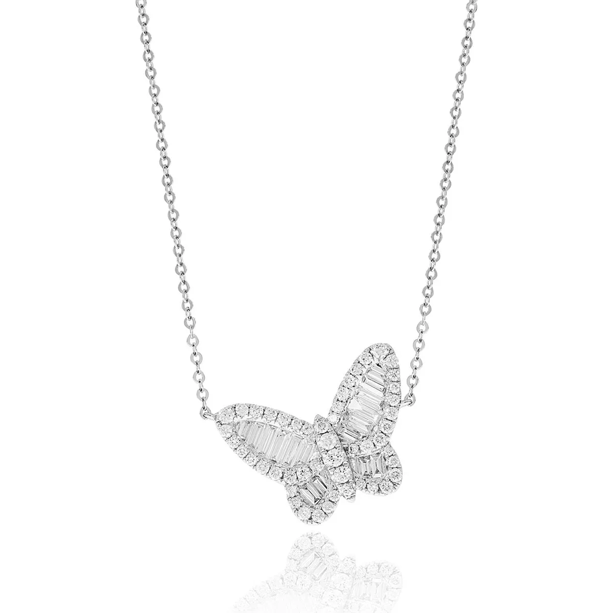 Whimsical Diamond Butterfly Pendant