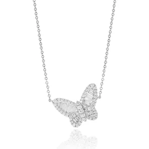 Whimsical Diamond Butterfly Pendant
