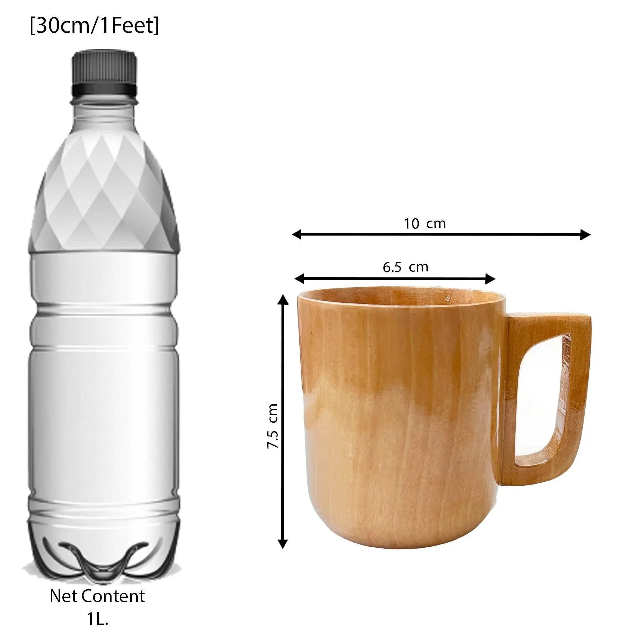 Wooden Twist Agonizing Acacia Wood Tea & Coffee Cup ( Set of 2 )