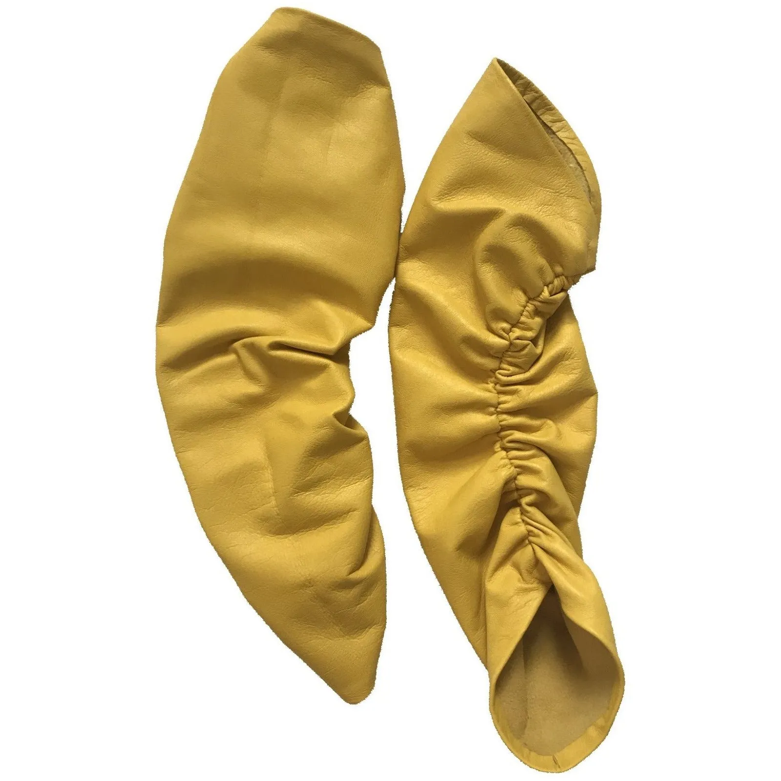 Yellow Leather Arm Sleeves – Vibrant Lambskin Leather for Stylish Comfort